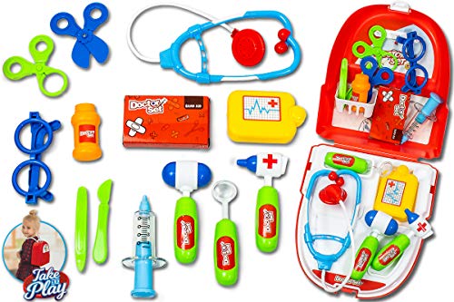 Trendario Arztkoffer Kinder - 16-teiliger Rettungsrucksack als Pädagogisches Spielzeug - Doktorspiele für zu Hause - Kinderspielzeug ab 3 Jahren Trendario Arztkoffer Kinder - 16-teiliger Rettungsrucksack als Pädagogisches Spielzeug - Doktorspiele für zu Hause - Kinderspielzeug ab 3 Jahren von Trendario