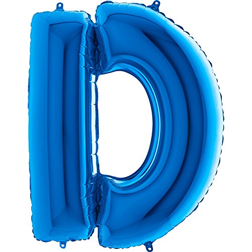 Trendario Ballon Buchstaben - XXL Riesenbuchstabe 100cm Folienballon - Helium Luftballons für Geburtstag, Taufe, Party Deko, Hochzeit (D, Blau) von Trendario