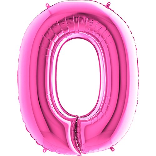 Trendario Ballon Buchstaben - XXL Riesenbuchstabe 100cm Folienballon - Helium Luftballons für Geburtstag, Taufe, Party Deko, Hochzeit (O, Pink) von Trendario