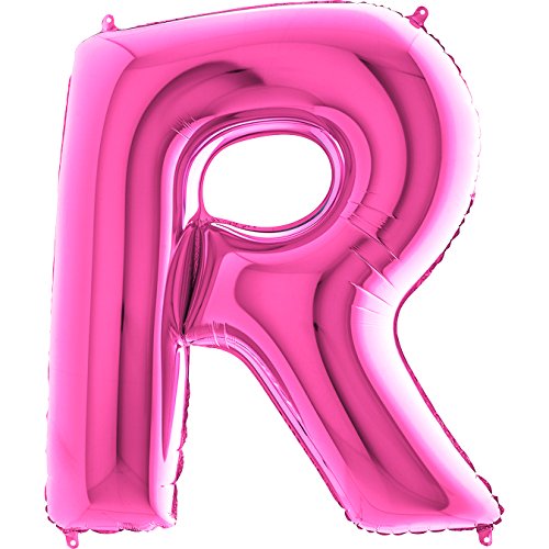 Trendario Ballon Buchstaben - XXL Riesenbuchstabe 100cm Folienballon - Helium Luftballons für Geburtstag, Taufe, Party Deko, Hochzeit (R, Pink) von Trendario