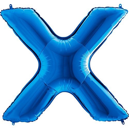 Trendario Ballon Buchstaben - XXL Riesenbuchstabe 100cm Folienballon - Helium Luftballons für Geburtstag, Taufe, Party Deko, Hochzeit (X, Blau) von Trendario