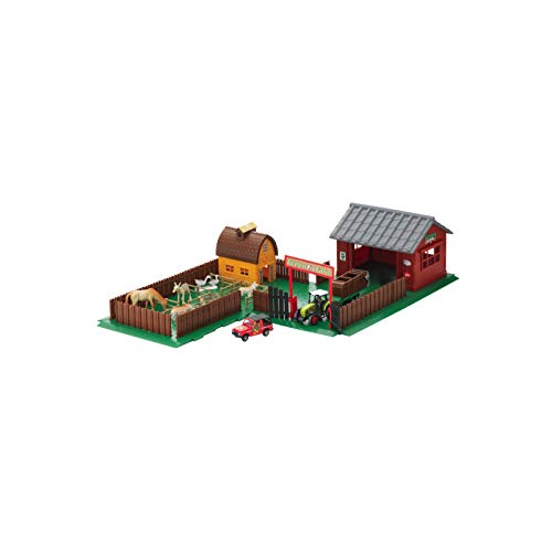 Trendario Bauernhof Kinderspielzeug Scheune / Farm mit Tieren und Fahrzeugen für Kinder (Bauernhof 1) von Trendario