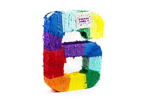 Trendario Pinata Zahl 6 - mehrfarbig - ungefüllt - Ideal zum Befüllen mit Süßigkeiten und Geschenken - Piñata für Kindergeburtstag Spiel, Geschenkidee, Party, Hochzeit Trendario Pinata Zahl 6 - mehrfarbig - ungefüllt - Ideal zum Befüllen mit Süßigkeiten und Geschenken - Piñata für Kindergeburtstag Spiel, Geschenkidee, Party, Hochzeit von Trendario