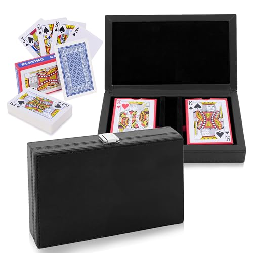 Trendcool Professionelle Poker-Karten, Poker-Deck, Brettspiel mit Kunstlederbox, weißes Poker-Deck (DOB White/White) von Trendcool