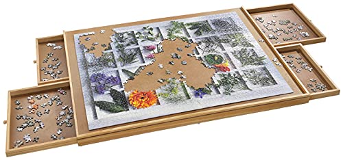 Puzzletisch 1500 Teile Puzzel Tisch 90x67cm Puzzel Board 4 Schubladen Puzzelbrett von Trendkontor