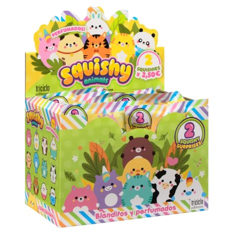 Squishy Tiere, Spielzeug in Tierform, Slow Rising, weich, duftend, Antistress-Spielzeug, Kawaii-Stil, Box mit 8 Beuteln und 16 Squishies. Squishy Tiere, Spielzeug in Tierform, Slow Rising, weich, duftend, Antistress-Spielzeug, Kawaii-Stil, Box mit 8 Beuteln und 16 Squishies. von Triciclo Editores
