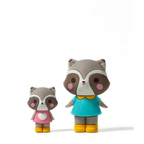 Dundunland, Kawaii-Tierfamilien, Sammelpuppen, 2 Spielzeug-Waschbären, 1 Baby und 1 Erwachsener in jedem Umschlag, Geschenk für Kinder, humanisierte Tiere zum Spielen. Dundunland, Kawaii-Tierfamilien, Sammelpuppen, 2 Spielzeug-Waschbären, 1 Baby und 1 Erwachsener in jedem Umschlag, Geschenk für Kinder, humanisierte Tiere zum Spielen. von Triciclo Editores