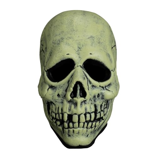 Don Post Studios Glowin Ghoulies Totenkopf Erwachsene Vinyl Kostüm Maske Weiß von Trick Or Treat Studios