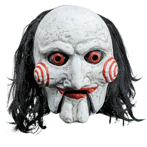 Saw Billy Maske mit Haaren und beweglichem Mund schwarz/weiß/rot, Hersteller: Trick or Treat. Saw Billy Maske mit Haaren und beweglichem Mund schwarz/weiß/rot, Hersteller: Trick or Treat. von Trick Or Treat Studios