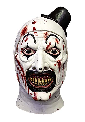 Terrifier Art The Clown Maske Blutiger Killer Kostüm Zubehör Weiß von Trick Or Treat Studios