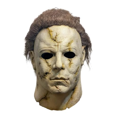 Trick Or Treat Studios Halloween Rob Zombie Michael Myers Cracked Mask | Horrorfilm Masken Standard, Einheitsgröße, Mehrfarbig von Trick Or Treat Studios