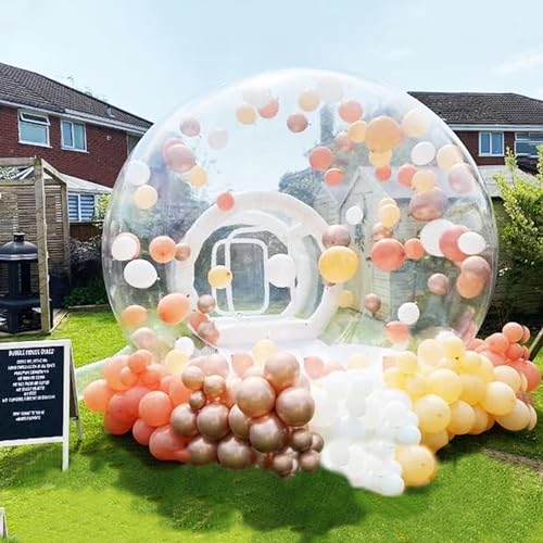 Transparentes Aufblasbare Bubble House mit Luftgebläse + elektrischer Pumpe, aufblasbares Seifenblasenzelt Seifenblasenhaus für Party-Hochzeit/Kinder Spielen, durchsichtiges Kuppel-Ballongartenzelt von Triclicks
