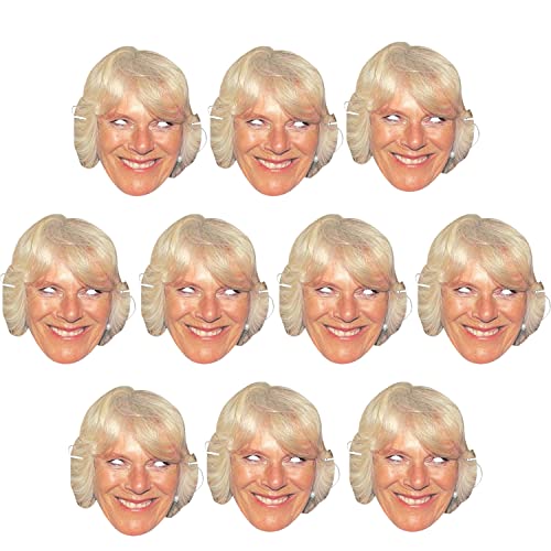 Trimming Shop Queen Consort Camilla Gesichtsmaske Royal Family Celebrity Maske für Straßenpartys Verkleidung Kostüm Zubehör, King Charles III Krönung, Royal Wedding Party Supplies, 10 Stück Trimming Shop Queen Consort Camilla Gesichtsmaske Royal Family Celebrity Maske für Straßenpartys Verkleidung Kostüm Zubehör, King Charles III Krönung, Royal Wedding Party Supplies, 10 Stück von Trimming Shop