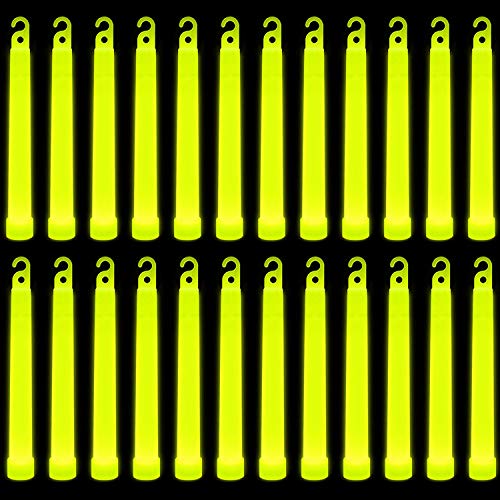 Trimming Shop Schlüsselband für Leuchtstäbe, 15,2 cm, hochwertig, ultrahell, im Dunkeln Leuchtend, Mega-Party, 25 Stück (gelb), für Silvester, Abschlussfeier, Camping von Trimming Shop