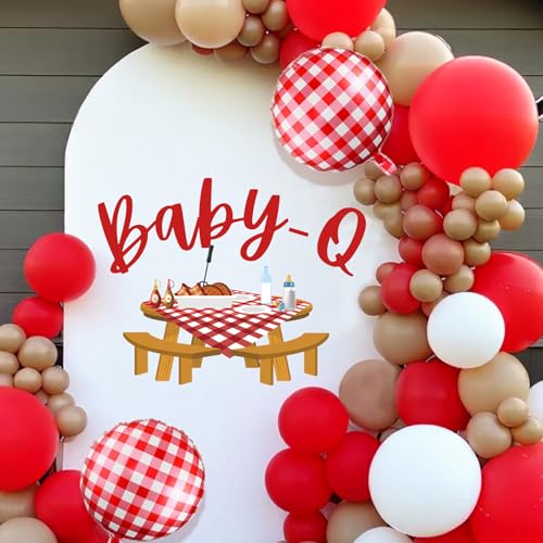 Baby Q Babyparty-Dekorationen – TrinhGuo BBQ-Dusch-Dekorationen Aufkleber für Luftballonbogen, Picknick-Themenparty-Hintergrund, Schild, Abziehbild, BBQ, Geschlechtsoffenbarung, Party-Wanddekoration Baby Q Babyparty-Dekorationen – TrinhGuo BBQ-Dusch-Dekorationen Aufkleber für Luftballonbogen, Picknick-Themenparty-Hintergrund, Schild, Abziehbild, BBQ, Geschlechtsoffenbarung, Party-Wanddekoration von TrinhGuo