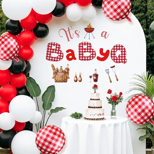 Baby Q Babyparty-Dekorationen – TrinhGuo BBQ-Schild, Aufkleber für Ballonbogen, rote Geschlechtsoffenbarungsdekorationen, Grill-Themenparty-Hintergrunddekoration, Grill-Geburtstagsparty-Wanddekoration Baby Q Babyparty-Dekorationen – TrinhGuo BBQ-Schild, Aufkleber für Ballonbogen, rote Geschlechtsoffenbarungsdekorationen, Grill-Themenparty-Hintergrunddekoration, Grill-Geburtstagsparty-Wanddekoration von TrinhGuo
