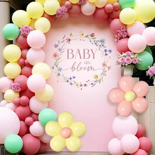 Baby in Bloom Babyparty-Dekorationen – TrinhGuo Bloom Shower Hintergrund Aufkleber für Ballonbogen, Blumenmotive Geschlechtsoffenbarung, Party-Wanddekoration, Schwangerschaftsfeiern, Hintergrundschild Baby in Bloom Babyparty-Dekorationen – TrinhGuo Bloom Shower Hintergrund Aufkleber für Ballonbogen, Blumenmotive Geschlechtsoffenbarung, Party-Wanddekoration, Schwangerschaftsfeiern, Hintergrundschild von TrinhGuo
