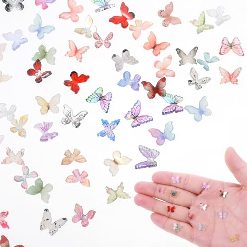 70 Stück Mikroharz-Schmetterlinge, Sortiert Bunte Kleine Schmetterlinge Deko 3D Schmetterling Nagel Charms Mini Miniaturen Puppenhaus Zubehör Landschaftsdekorationen zum Basteln 70 Stück Mikroharz-Schmetterlinge, Sortiert Bunte Kleine Schmetterlinge Deko 3D Schmetterling Nagel Charms Mini Miniaturen Puppenhaus Zubehör Landschaftsdekorationen zum Basteln von Trinkrittey