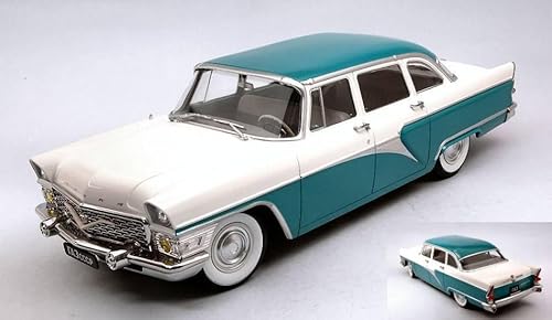 Triple 9 Modell auf der Skala, kompatibel mit GAZ 13 Seagull 1959 Turquoise/White 1:18 T9-1800253 von Triple 9