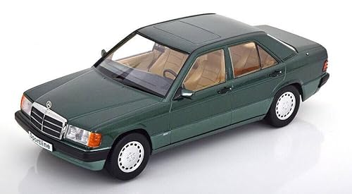 Triple 9 Modell auf der Skala, kompatibel mit Mercedes 190E 2.3 Sportline W201 Green 1:18 T9-1800311 von Triple 9