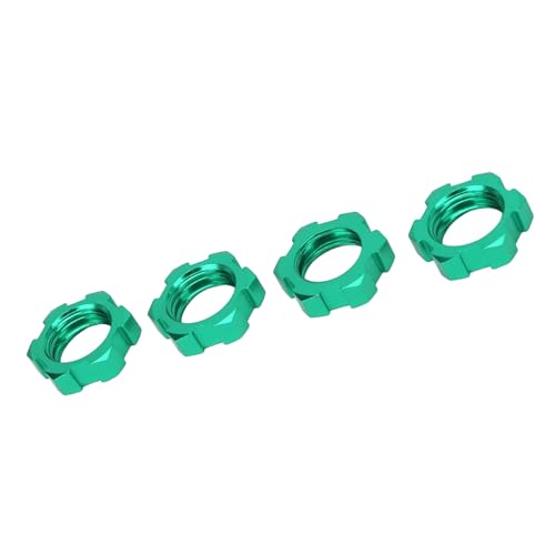 Trisar Rad-Sechskant-Nabenadapter, Ersatz-17-mm-Rad-Sechskant-Nabenadapter aus Aluminiumlegierung, 4 Stück für 1/10 RC-Autos (Green) von Trisar