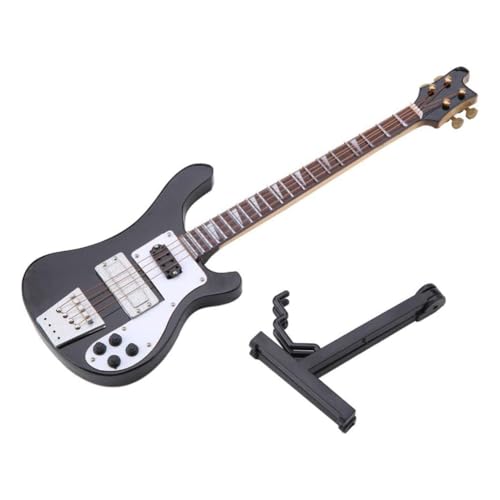 Trisoye Miniatur-Bass, Miniatur-Bass, Miniatur-Gitarre mit Ständer und Koffer, Instrumentenmodell, Ornamente für Bücherregal, Schreibtisch von Trisoye