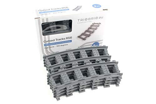 Trixbrix.eu Curved Tracks R56 Compatible with Lego City Train Sets 60197 60198 10277 60205 60238 60337 von Trixbrix.eu