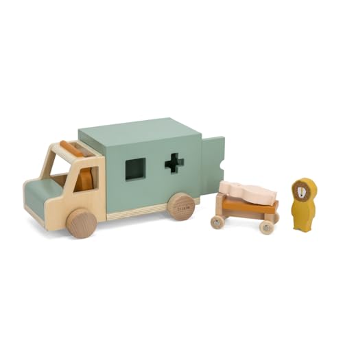 Trixie – Krankenwagen aus FSC-zertifiziertem Holz, Spielzeug für Kinder ab 18 Monaten von Trixie Baby