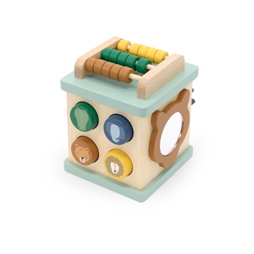 Trixie Kleiner Aktivitätswürfel aus Holz | Lernspielzeug für Babys & Kleinkinder | Feinmotorik & sensorisches Spielen | langlebig & umweltfreundlich | Multi-Aktivitäts-Lernspielzeug von Trixie