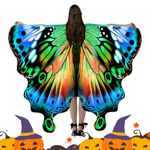 Trochate Falterflügel Für Erwachsene | Schmetterlingsumhang Halloween Verkleidung | Frauen Umhang Für Rollenspiel Bühne Karneval Fasching Verkleidungsparty von Trochate
