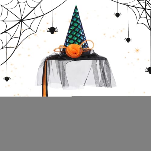 Trochate Hexenhüte Für Frauen, Halloween Hexenhut Mit Breiter Krempe, Kostümzubehör Kopfschmuck Verkleidung Für Erwachsene Und Kinder von Trochate
