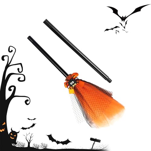 Trochate Kinder Halloween Hexenbesen | Hexenkostüm Besen für Kinder - Karnevalszubehör Kostümaccessoires Spielzeug Rollenspiel Schulfest Ferien Trochate Kinder Halloween Hexenbesen | Hexenkostüm Besen für Kinder - Karnevalszubehör Kostümaccessoires Spielzeug Rollenspiel Schulfest Ferien von Trochate