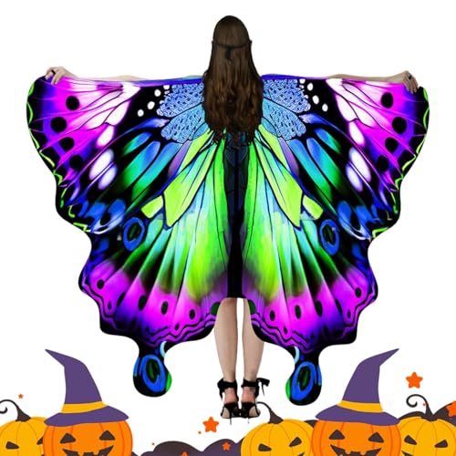 Trochate Schmetterlingskostüm für Frauen | Schmetterlingsumhang Halloween Verkleidung - Halloween Kostüm Cosplay Umhang für Rollenspiel Maskerade Party Bühnenauftritt von Trochate