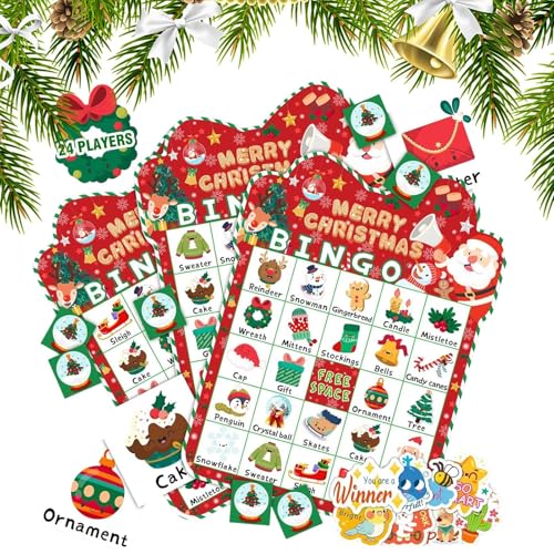 Trochate Weihnachtsbingo Karten,Weihnachtsfest Bingospiele Für Kinder | Tragbarer Kartensatz Partyspiel Für Kinder Jugendliche Anfänger Reisen Karneval Schule Klassenraum Indoor Trochate Weihnachtsbingo Karten,Weihnachtsfest Bingospiele Für Kinder | Tragbarer Kartensatz Partyspiel Für Kinder Jugendliche Anfänger Reisen Karneval Schule Klassenraum Indoor von Trochate