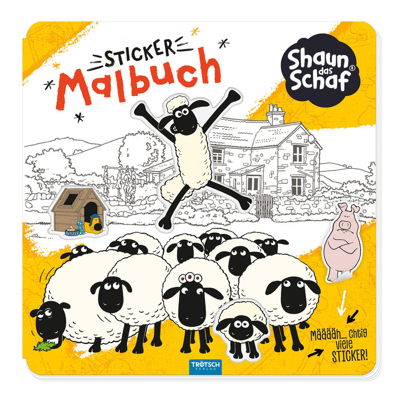 Trötsch Shaun das Schaf Stickermalbuch Malbuch mit Stickern von Trötsch