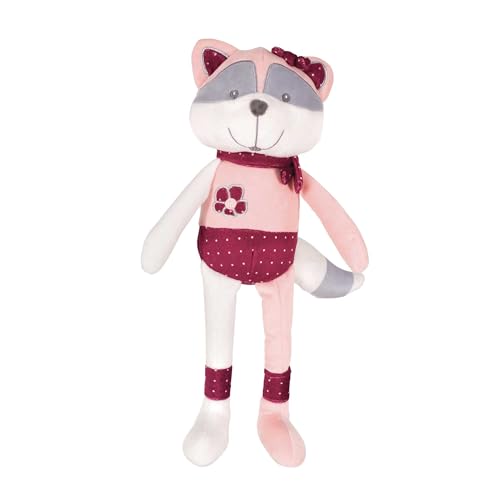 Trois Kilos Sept - Plüschtier Waschbär – Baby – Geburt – Lange Beine – weich – Rosa – Grau – Weiß – 40 cm – Kollektion Kipic & Olga Trois Kilos Sept - Plüschtier Waschbär – Baby – Geburt – Lange Beine – weich – Rosa – Grau – Weiß – 40 cm – Kollektion Kipic & Olga von Trois Kilos Sept