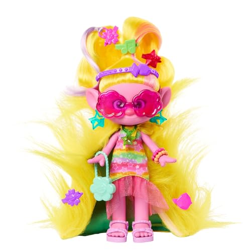 Mattel DREAMWORKS TROLLS Gemeinsam Stark – Hairsational Reveals Viva-Modepuppe, 15 Haar- und Modeaccessoires, pelzige Plüschhaare, juwelenförmiger Behälter, für Kinder ab 3 Jahren, HNF17 Mattel DREAMWORKS TROLLS Gemeinsam Stark – Hairsational Reveals Viva-Modepuppe, 15 Haar- und Modeaccessoires, pelzige Plüschhaare, juwelenförmiger Behälter, für Kinder ab 3 Jahren, HNF17 von Mattel