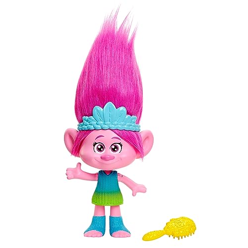 Mattel DREAMWORKS TROLLS Rainbow HairTunes Poppy-Puppe - Licht und Geräusche, leuchtendes Haar, Musik und Sätze, abnehmbare Krone, für Kinder ab 3 Jahren, HNF20 von Mattel
