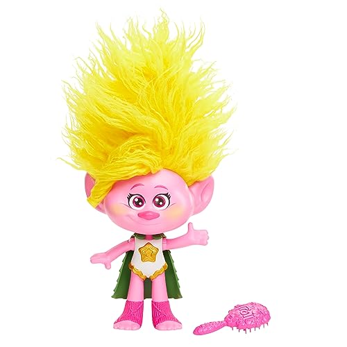 Mattel DREAMWORKS TROLLS - Rainbow HairTunes Viva Puppe mit leuchtendem Haar und Musik, Umhang, für Kinder ab 3 Jahren, HNF21 von Mattel