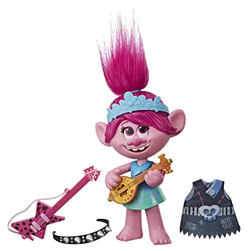 DreamWorks Trolls World Tour Pop-to-Rock Poppy singende Puppe mit 2 verschiedenen Looks und Sounds, Spielzeug singt Trolls Just Want to Have Fun von Hasbro