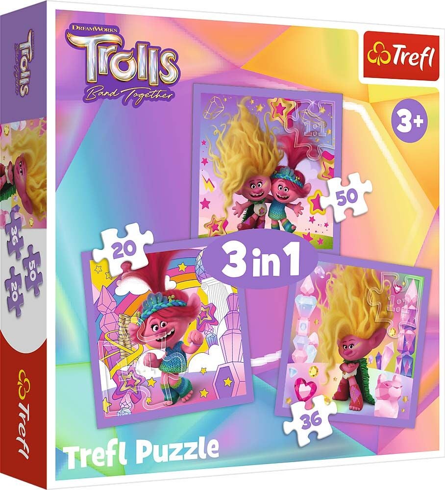 Trefl Trolls 3 Puzzles 3-in-1 von Trolls