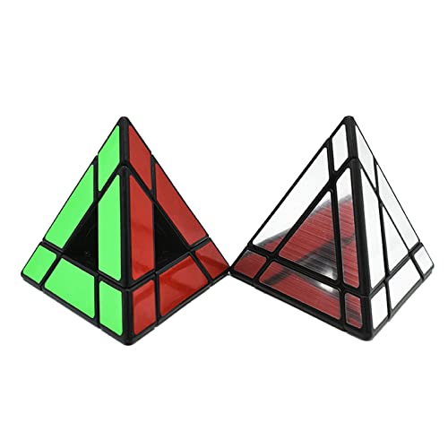 Tropibed Pyraminx Würfel Set, Pyramide Zauberwürfel 2 Pack Hohler Pyramide Zauberwürfel und 3x3 Spiegel Magic Tower Würfel 3D Puzzle Spiele für Kinder Erwachsene Puzzle Cube, MF0004 von Tropibed