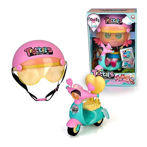Trotties - Scooty, Motorrad und Helm Rosa Zubehör für große Puppen, Motorrad Spielzeug mit Emoji Augen und Flügeln, Puppe Nicht enthalten, Famosa (TFT10000) von Trotties