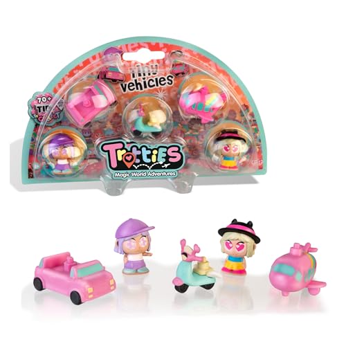 Trotties - Tiny Pack 5 mit Fahrzeugen, 5 Micro Exklusive Sammlerfiguren für Kinder und Kinder +3 Jahre Berühmt (TFT26000) von Trotties