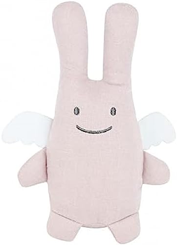 Trousselier - Kuscheltier – Engel-Bunny-Schmusetuch – 20 cm hoch – Leinenstoff – Modern Chic – Ideales Geschenk zur Geburt – maschinenwaschbar – Farbe gepudertes Pink – 2 Stück von Trousselier