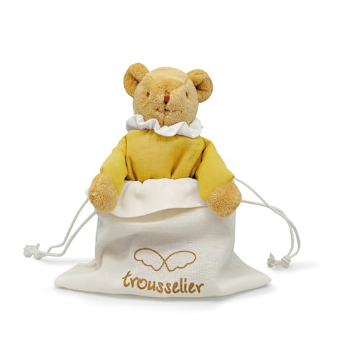 Trousselier - Kuscheltier für Babys, Bär, Nestchen mit Rassel – Bär aus Bio-Baumwolle, Farbe Senf – Geschenk zur Geburt Neugeborene Jungen Mädchen – Teddybär 20 cm – Kuscheltier für Neugeborene, Trousselier - Kuscheltier für Babys, Bär, Nestchen mit Rassel – Bär aus Bio-Baumwolle, Farbe Senf – Geschenk zur Geburt Neugeborene Jungen Mädchen – Teddybär 20 cm – Kuscheltier für Neugeborene, von Trousselier