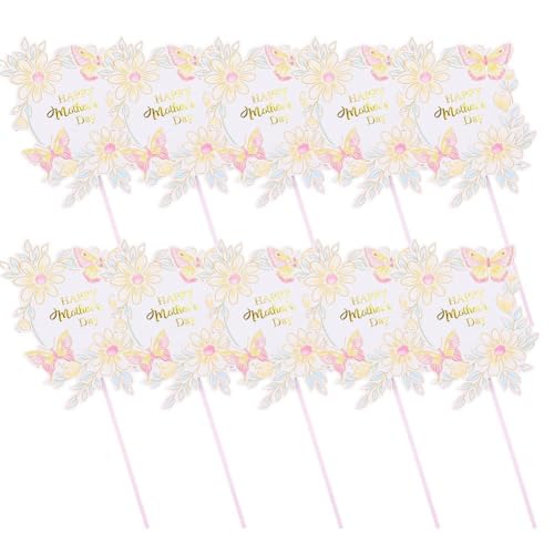Tortenaufsätze "Happy Mother's Day", 10 Stück, goldfarbener Glitzer, für Picks, Muttermütter Tortenaufsätze "Happy Mother's Day", 10 Stück, goldfarbener Glitzer, für Picks, Muttermütter von Trredrins