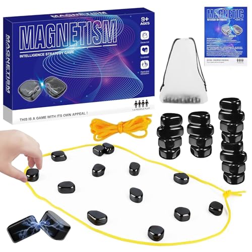Magnetisches Schachspiel 20 PCS Kampfschach Magnetspiel Puzzle Tisch-Magnetspiel Tragbares Schachbrett Partyzubehör für Familienspiele Erwachsene Jungen und Mädchen Spiele von Trrrioosy
