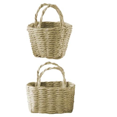 2pcs Mini -Korb 2 Stile Tiny Basket Rattan Dollhouse Dekor 1, 6 & 2 Zoll großes Mini -Korb mit Griff für winzige Geburtstagsfeier oder Babyparty gewebt 2pcs Mini -Korb 2 Stile Tiny Basket Rattan Dollhouse Dekor 1, 6 & 2 Zoll großes Mini -Korb mit Griff für winzige Geburtstagsfeier oder Babyparty gewebt von Trrymbbe