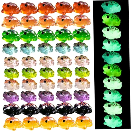 50pcs Mini -Harz -Frösche, leuchtende winzige Frösche, 1, 1 x 0, 6 Zoll Mini -Harzfiguren für Moos Landschaft Fairy Garden Puppenhaus DIY Terrarium Craft Decor, zufällige Farbminiaturfiguren 50pcs Mini -Harz -Frösche, leuchtende winzige Frösche, 1, 1 x 0, 6 Zoll Mini -Harzfiguren für Moos Landschaft Fairy Garden Puppenhaus DIY Terrarium Craft Decor, zufällige Farbminiaturfiguren von Trrymbbe